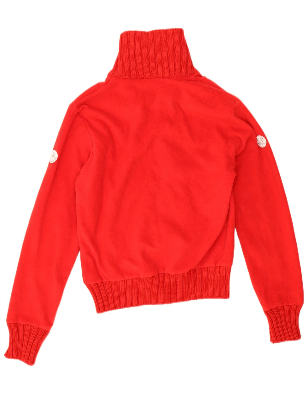 Vintage Damen Trainingsanzug Top Jacke UK 16 Large Red Fair Isle Polyester