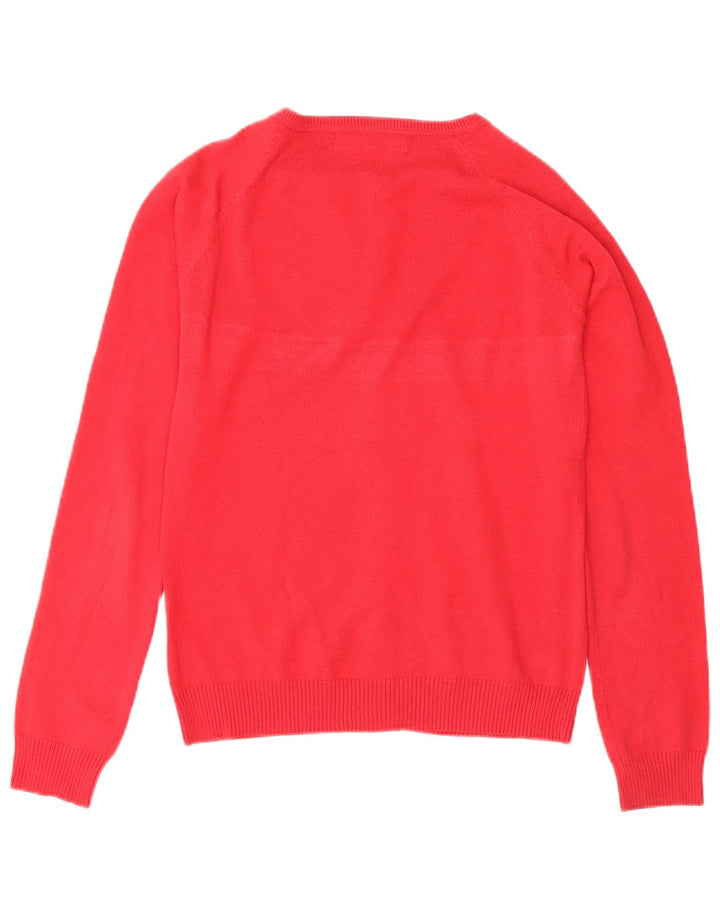 Zara Damen-Cardigan-Pullover UK 12 Mittelrote Baumwolle