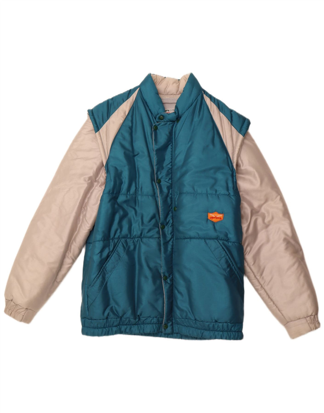 CARRERA Wattierte Herrenjacke UK 40 Large Blaues Colourblock-Polyester