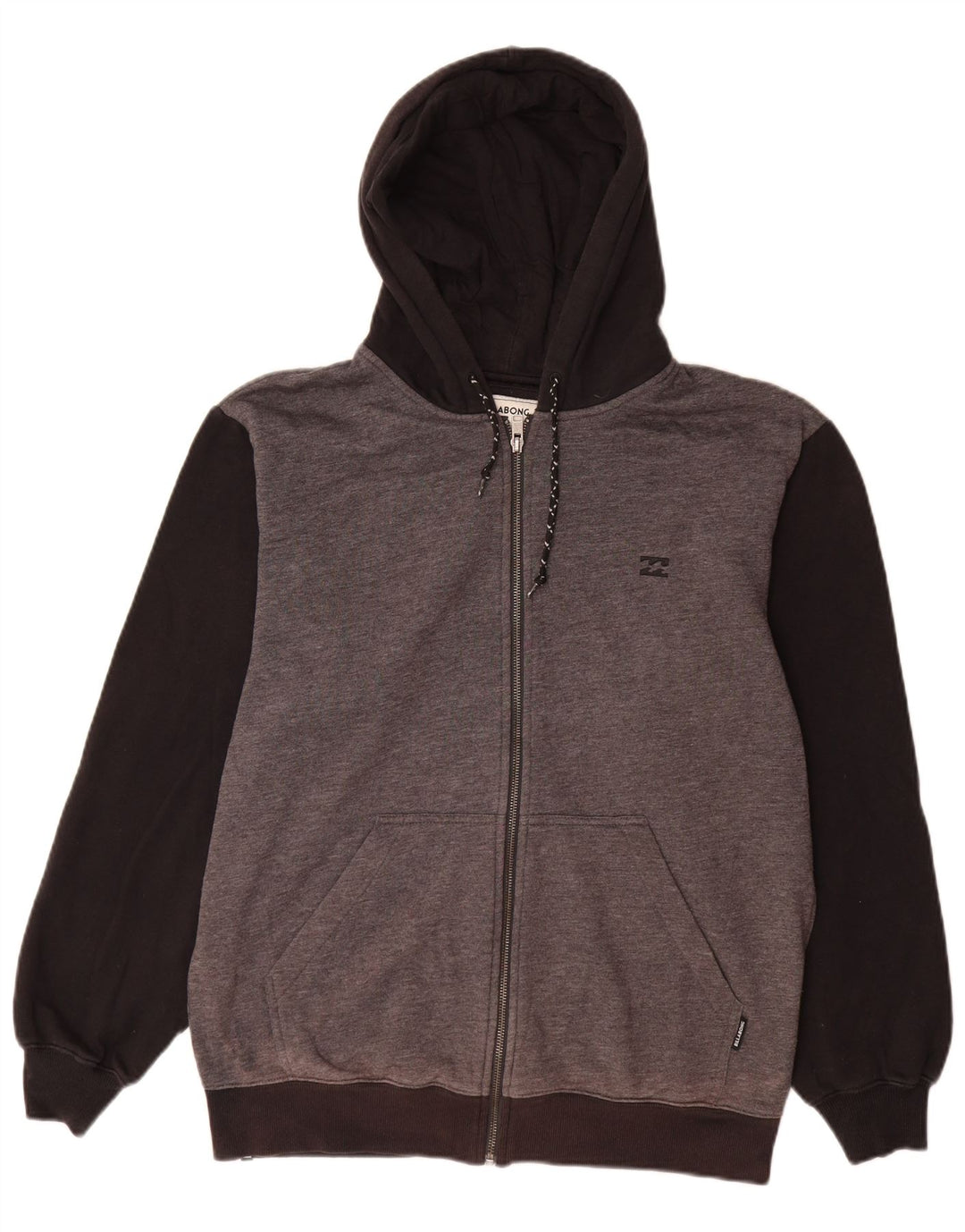 Billabong Herren-Kapuzenpullover mit Reißverschluss, groß, graue Baumwolle