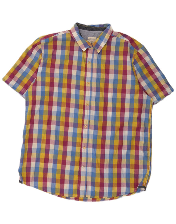 White Stuff Herren-Kurzarmhemd mit klassischer Passform, XL, mehrfarbig, Gingham