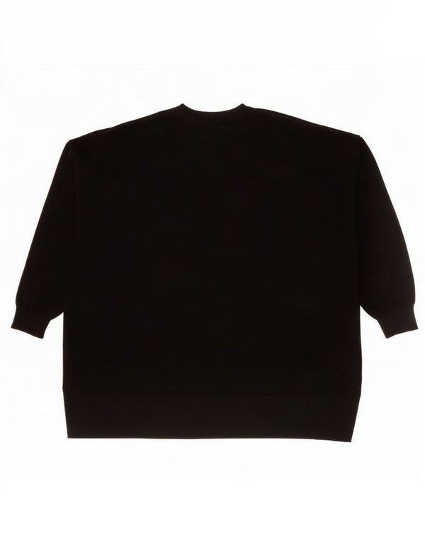 Zara Damen-Pullover mit Grafik, übergroß, Rundhalsausschnitt, Gr. 10, Größe S, Schwarz