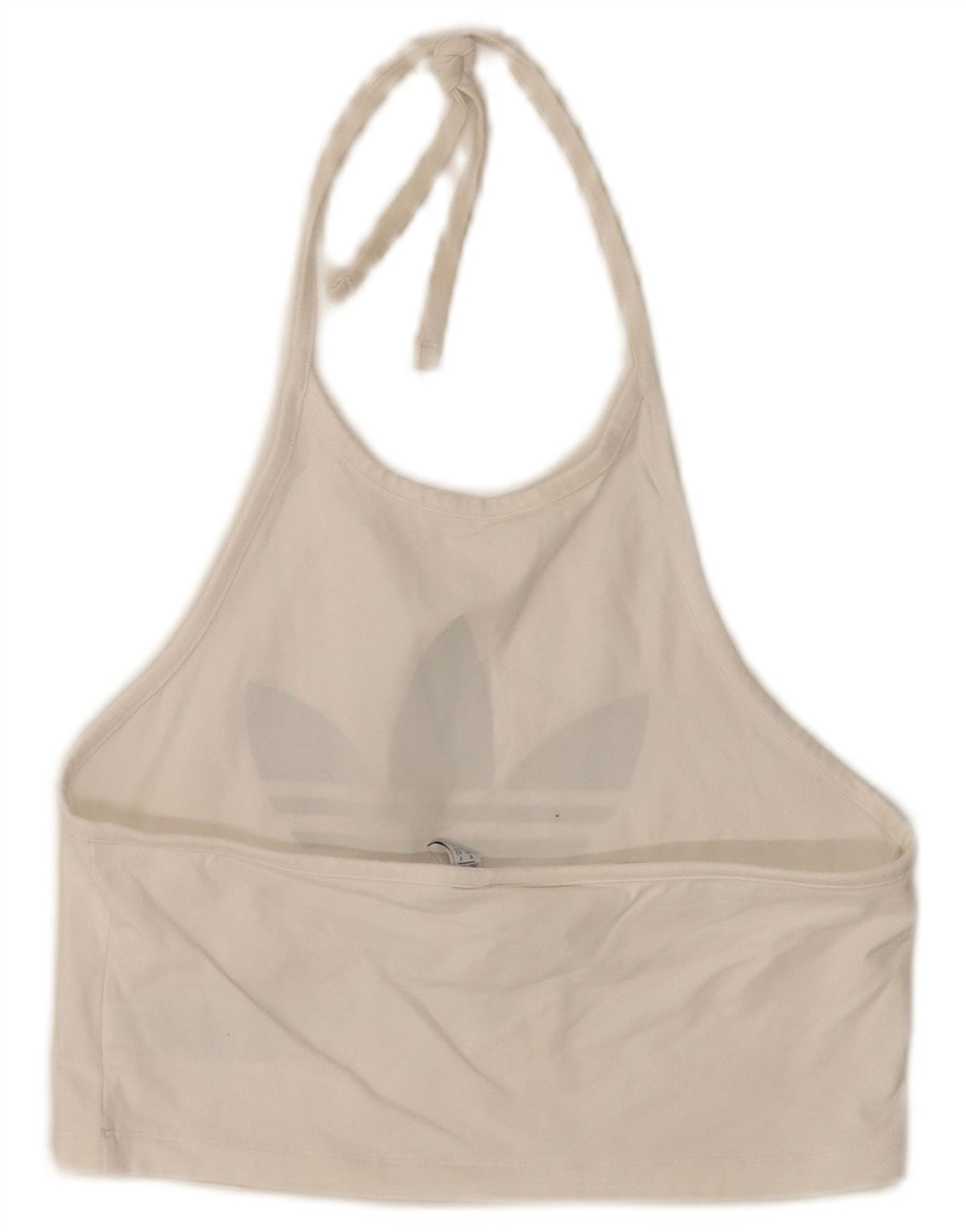 Adidas Damen Crop Graphic Halter Top UK 14 Mittelweiße Baumwolle