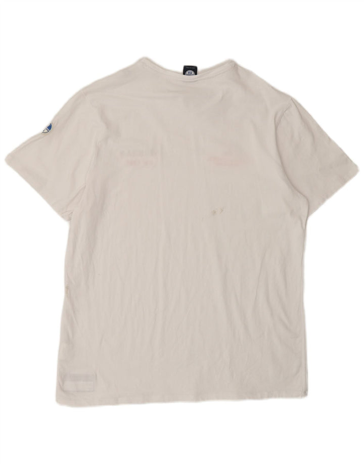 NORTH SAILS Herren Grafik-T-Shirt-Oberteil XL aus weißer Baumwolle