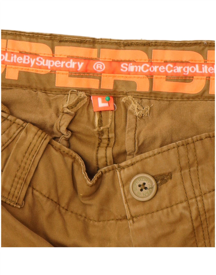 Superdry Herren Core Slim Cargoshorts, Größe L, W34, Beige, Baumwolle
