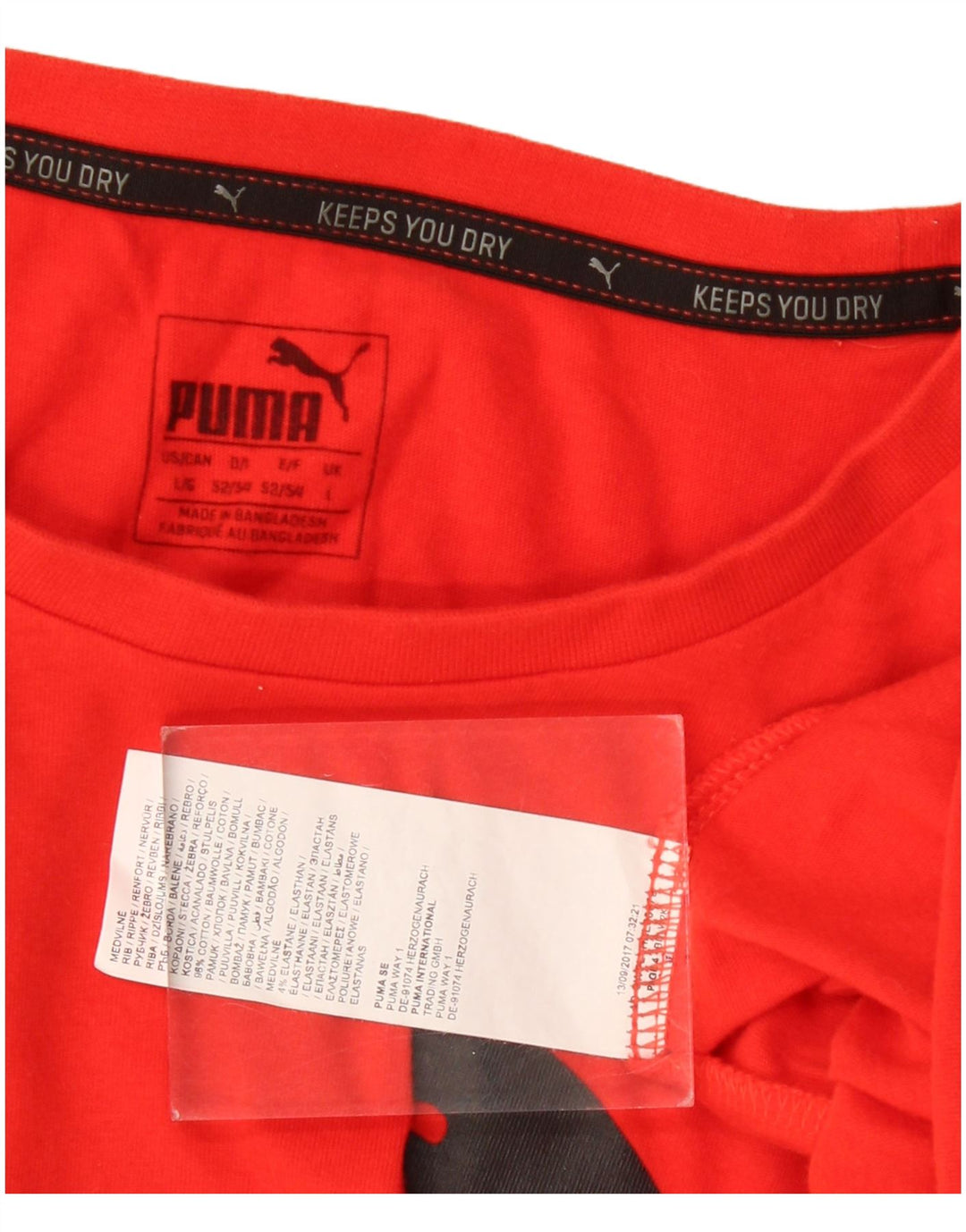 Puma Herren Grafik T-Shirt Top Große rote Baumwolle