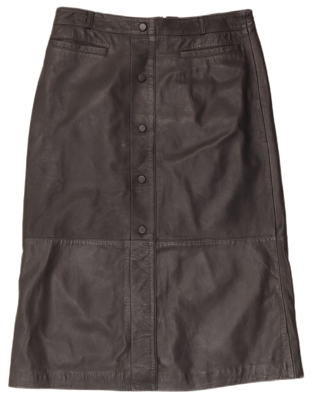 MINT VELVET Damen Lederrock UK 14 Large W34 Schwarzes Leder