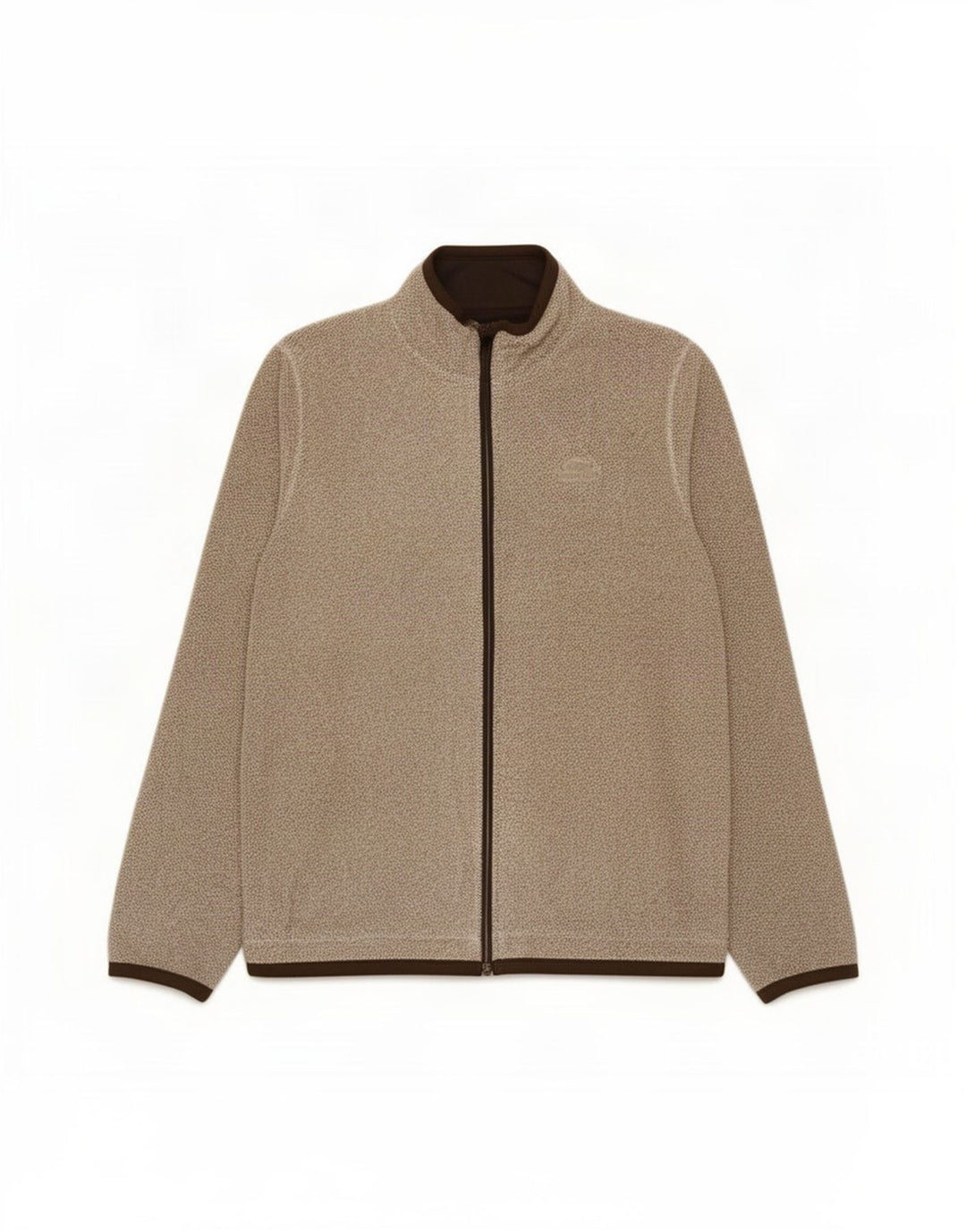 Weird Fish Herren-Trainingsanzug-Oberteil, große Jacke aus braun meliertem Polyester