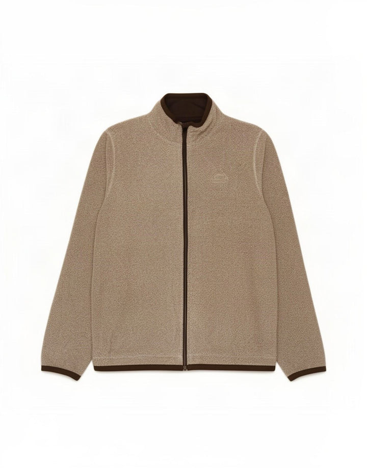 Weird Fish Herren-Trainingsanzug-Oberteil, große Jacke aus braun meliertem Polyester