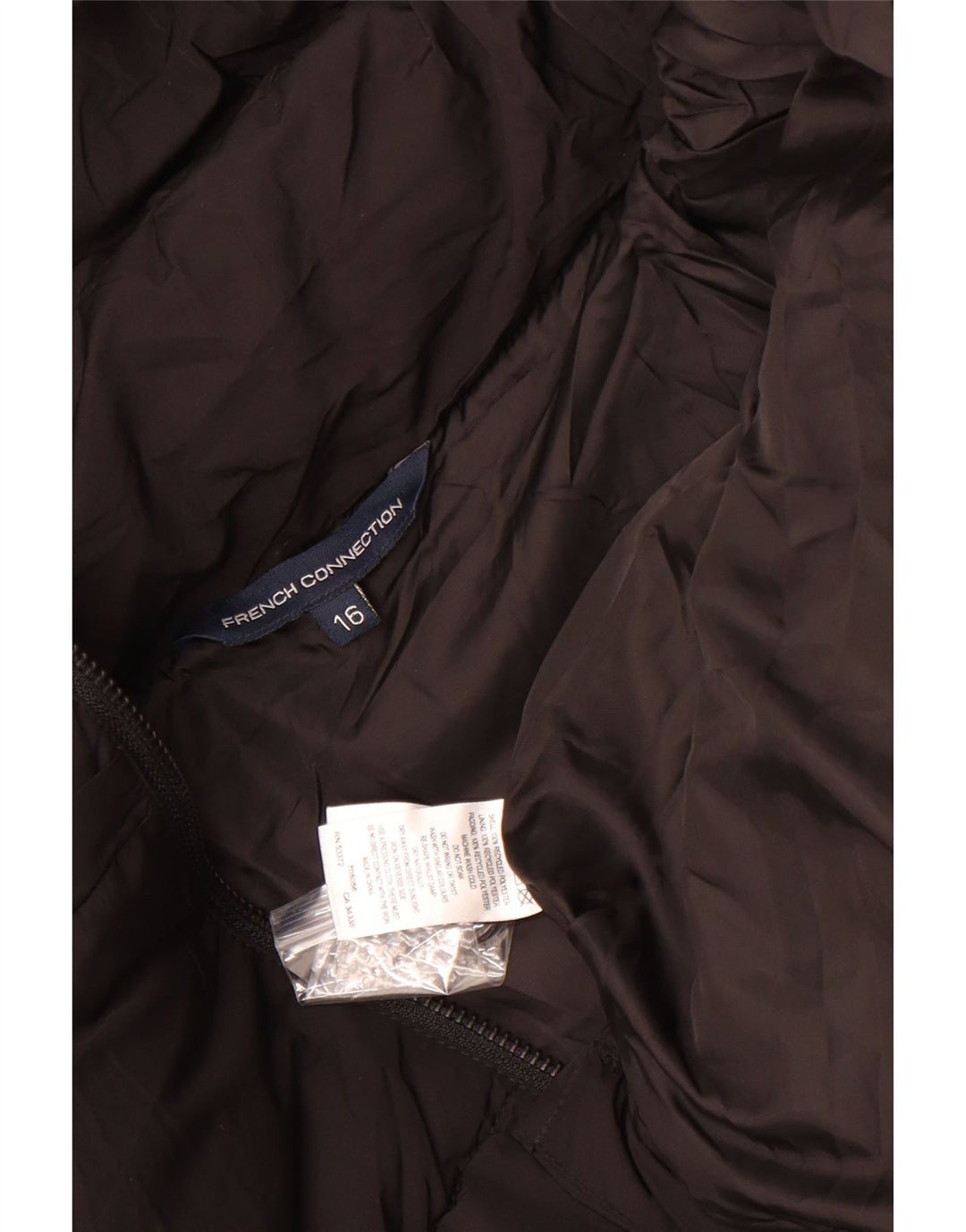 French Connection – Übergroße, kurz geschnittene, gepolsterte Damenjacke, UK 16, Large, Schwarz