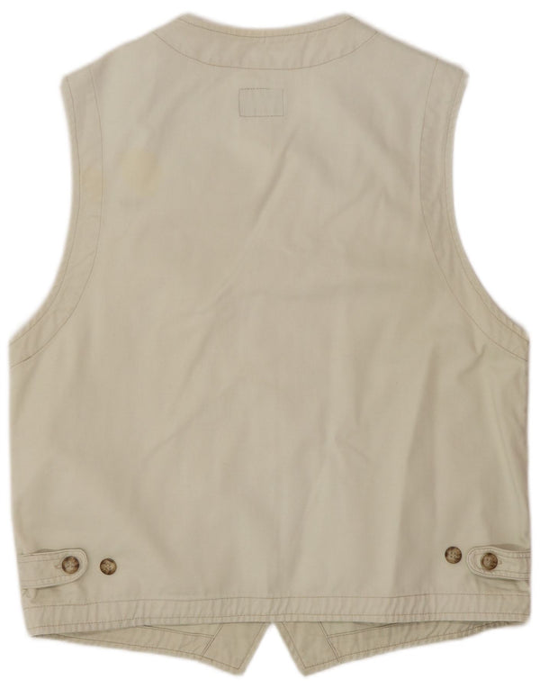 PICDOR Herren-Utility-Gilet UK 40 Large Beige Baumwolle