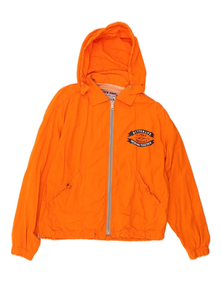 CARRERA Mens Graphic Hooded Bomber Jacket UK 36 Small Orange Cotton Vintage Carrera and Second-Hand Carrera from Messina Hembry 