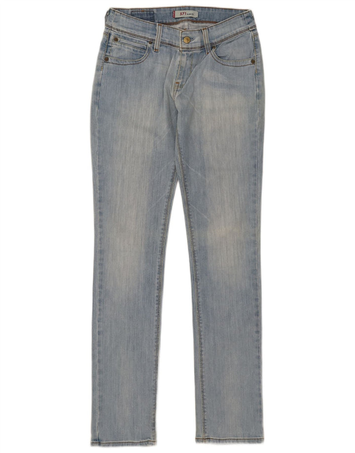 Levi's Damen 571 Slim Jeans W31 L34 Blaue Baumwolle