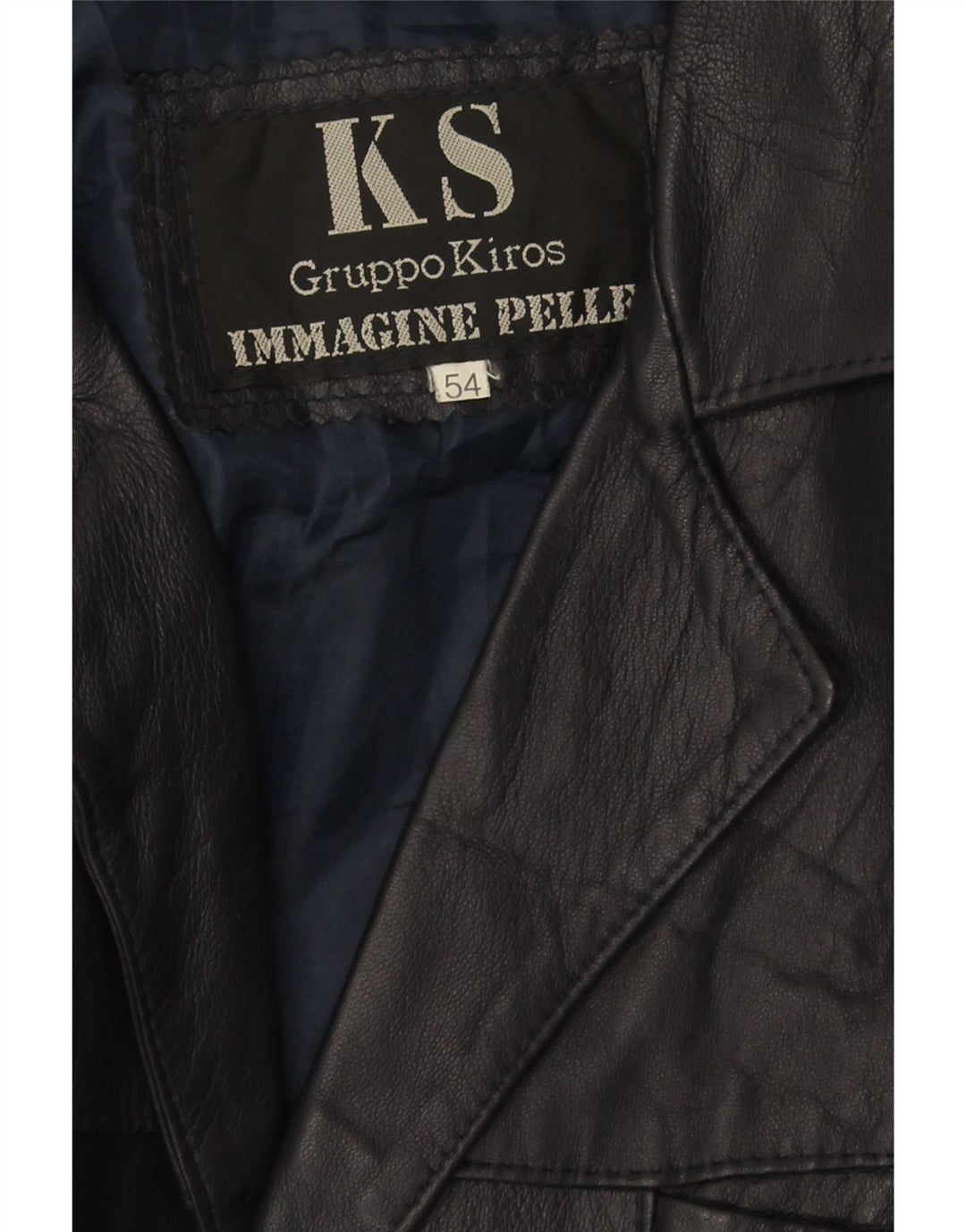 Kiros Herren Lederjacke IT 54 2XL Marineblau