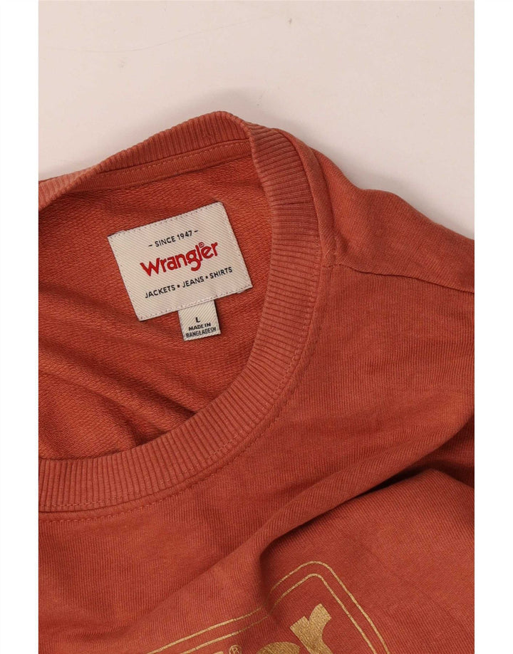 Wrangler Herren-Sweatshirt mit Grafik, Größe L, Orange