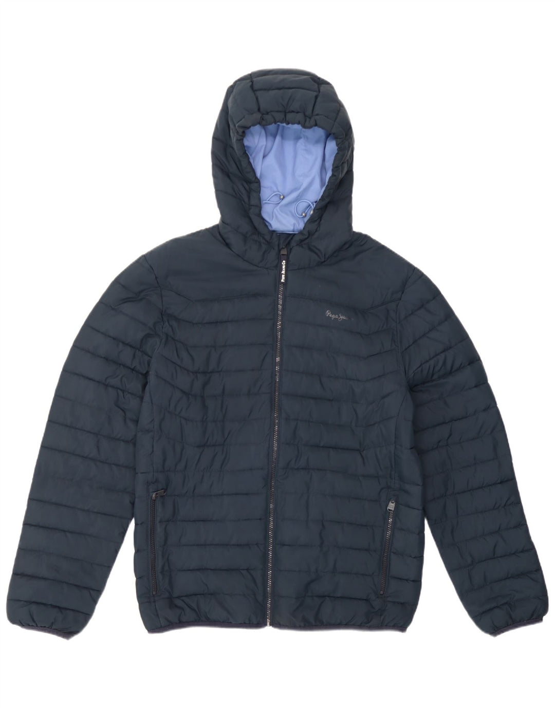 PEPE Jeans Herren-Jacke mit Kapuze, gepolstert, UK 38, mittelmarineblau, Polyester