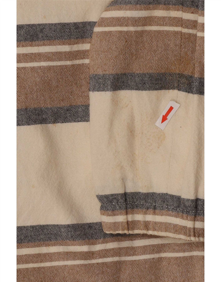 Zara Herren Bomberjacke UK 38 Mittelbeige gestreifte Baumwolle