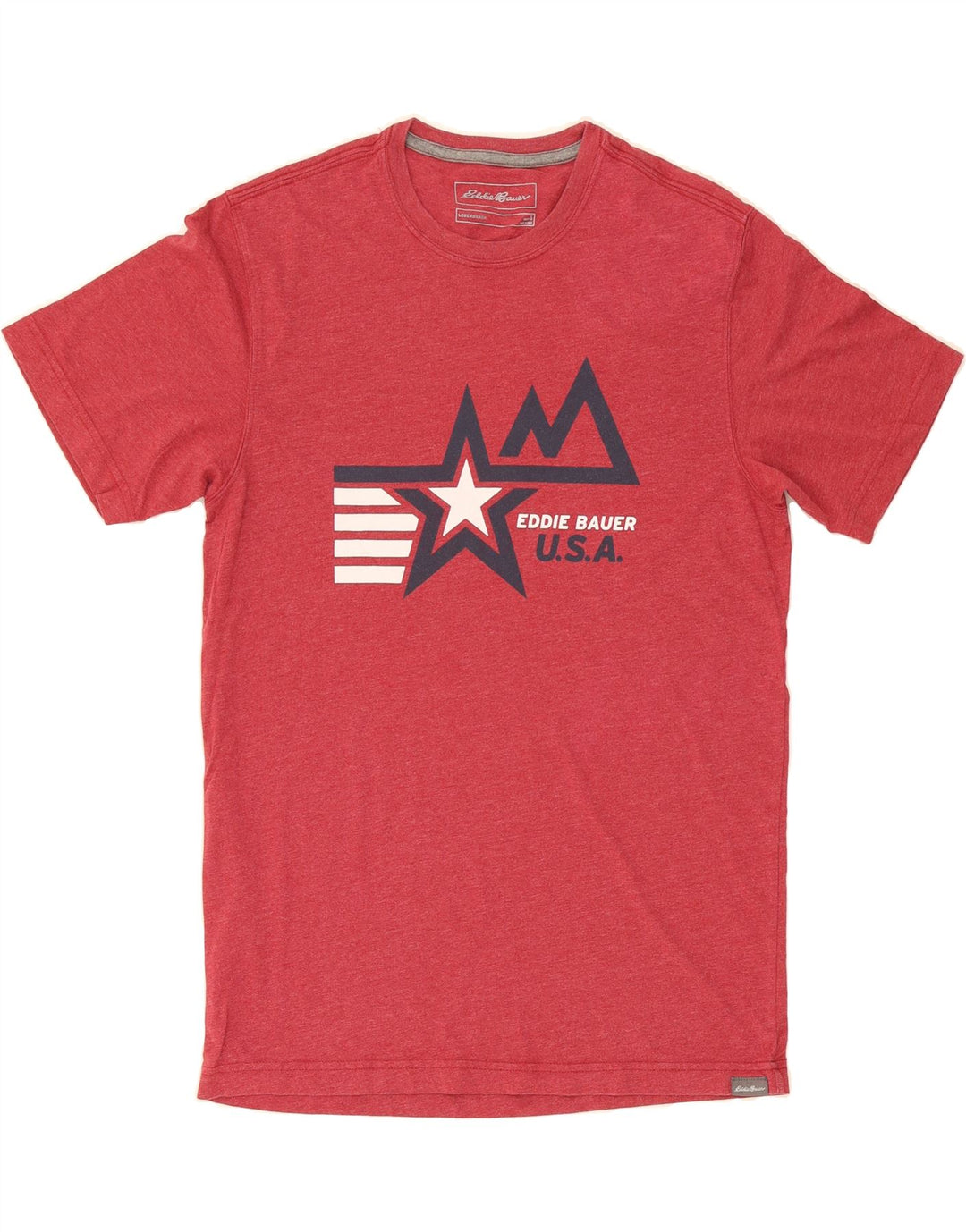 EDDIE BAUER Mens Graphic T-Shirt Top Small Red Cotton Vintage Eddie Bauer and Second-Hand Eddie Bauer from Messina Hembry 