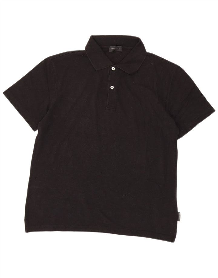 Sergio Tacchini Herren Poloshirt IT 50 Medium Schwarz Baumwolle