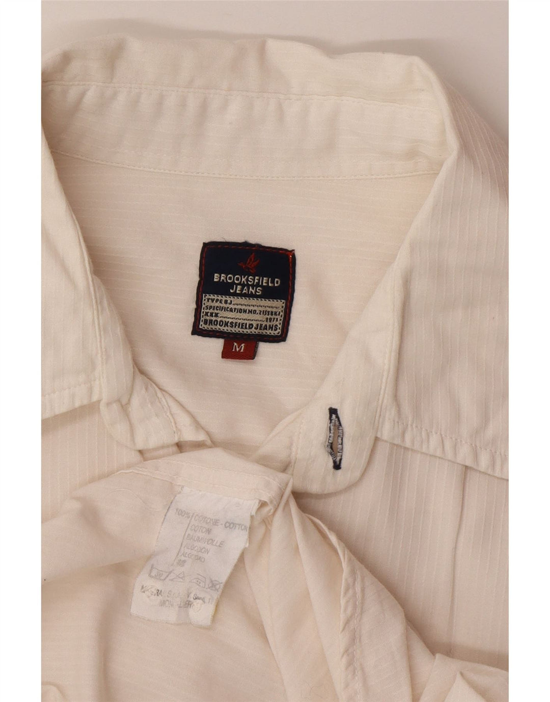 Brooksfield Herrenhemd Mittelbeige Nadelstreifen-Baumwolle