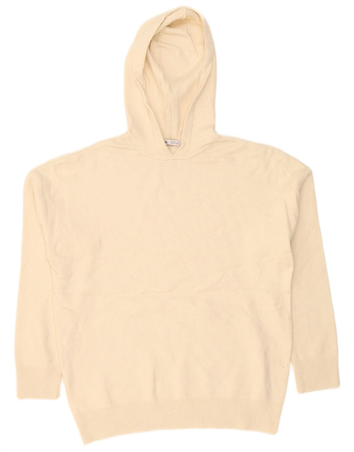 Zara Herren-Pullover mit Kapuze, Größe S, gebrochenes Weiß