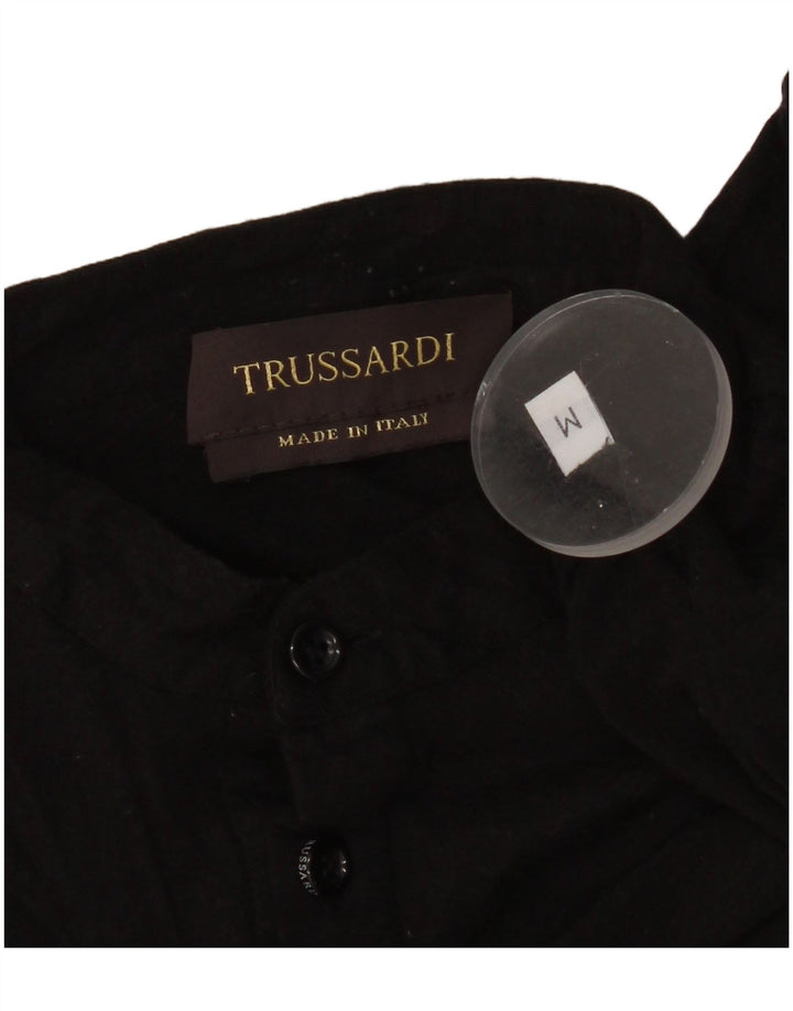 Trussardi Damen Grafik-Poloshirt UK 14 Medium Schwarz