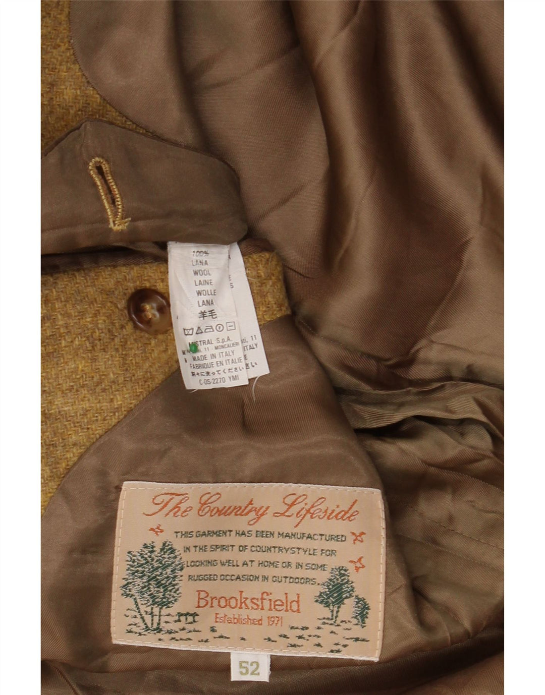 BROOKSFIELD Herren 3-Knopf-Blazerjacke IT 52 XL Gelbe Wolle