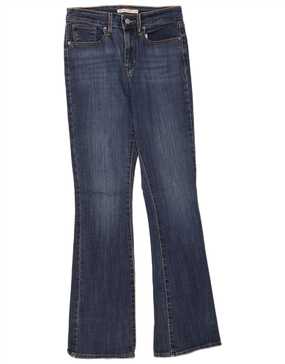LEVI'S Damen 725 Bootcut-Jeans mit hohem Bund, W28, L32, blaue Baumwolle