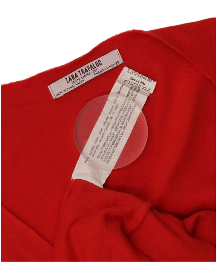 Zara Damen Trafaluc Etuikleid UK 14 Mittelrote Baumwolle