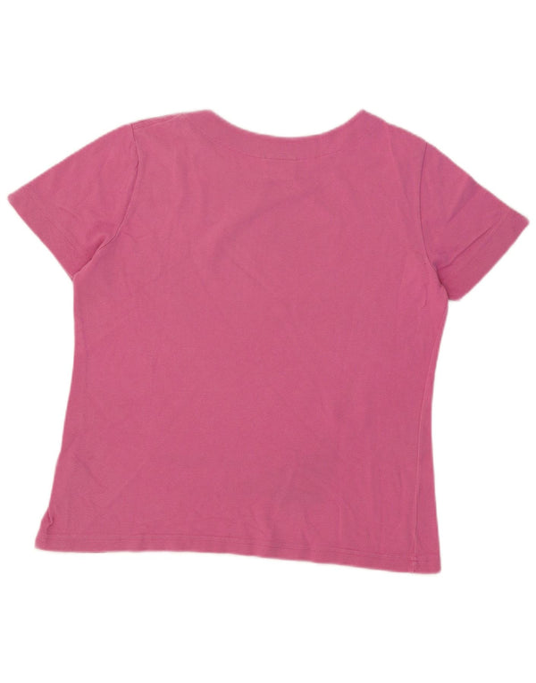 Lacoste Damen T-Shirt Top Größe 48 XL Rosa Baumwolle