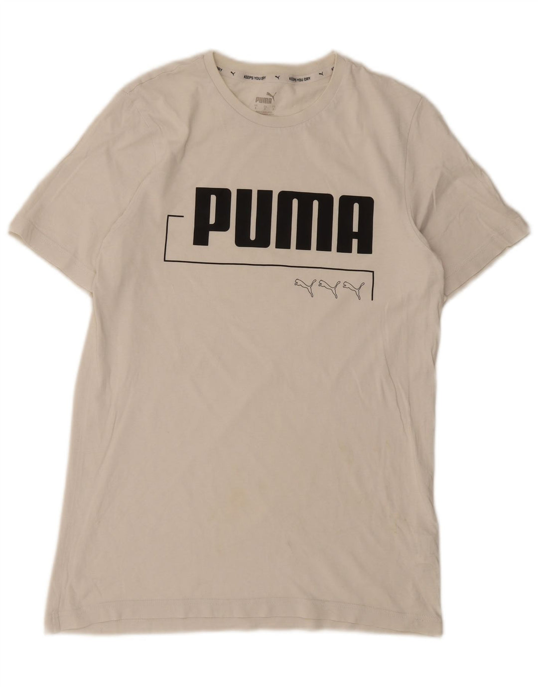 Puma Herren-T-Shirt mit Grafik, Größe S, weiße Baumwolle