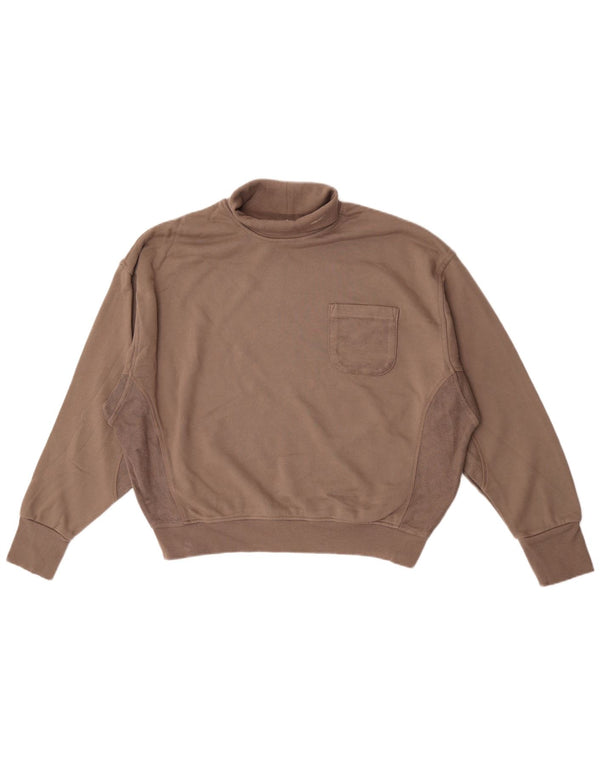 Reebok Damen Übergroßer Rollkragen-Sweatshirt-Pullover UK 16/18 Large Braun