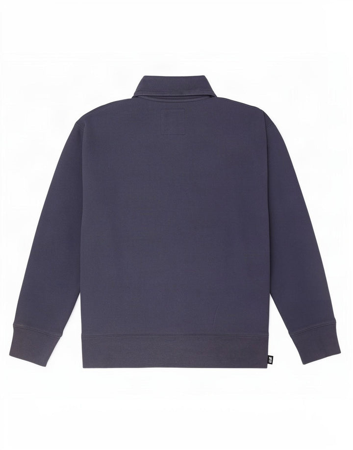 Hollister Herren-Sweatshirt mit Reißverschluss am Hals, klein, aus blauer Baumwolle