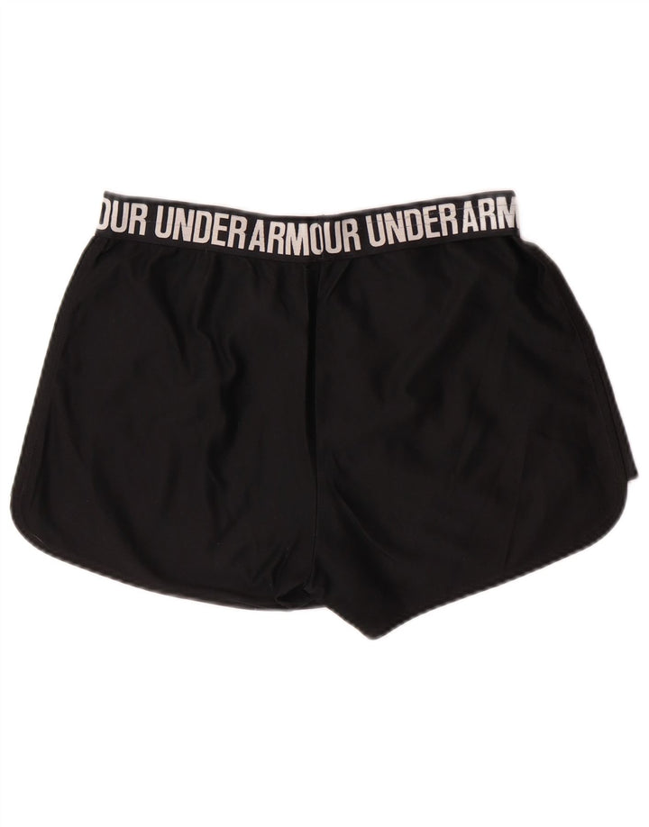 UNDER ARMOUR Damen Heat Gear Graphic Sportshorts UK 10 Small Schwarz