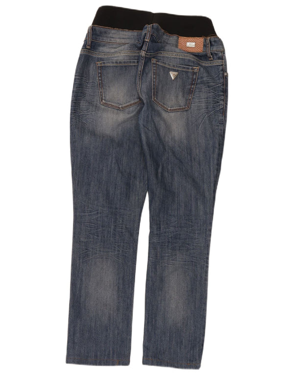 Guess Damen Straight Jeans W24 L28 Blauer Farbblock