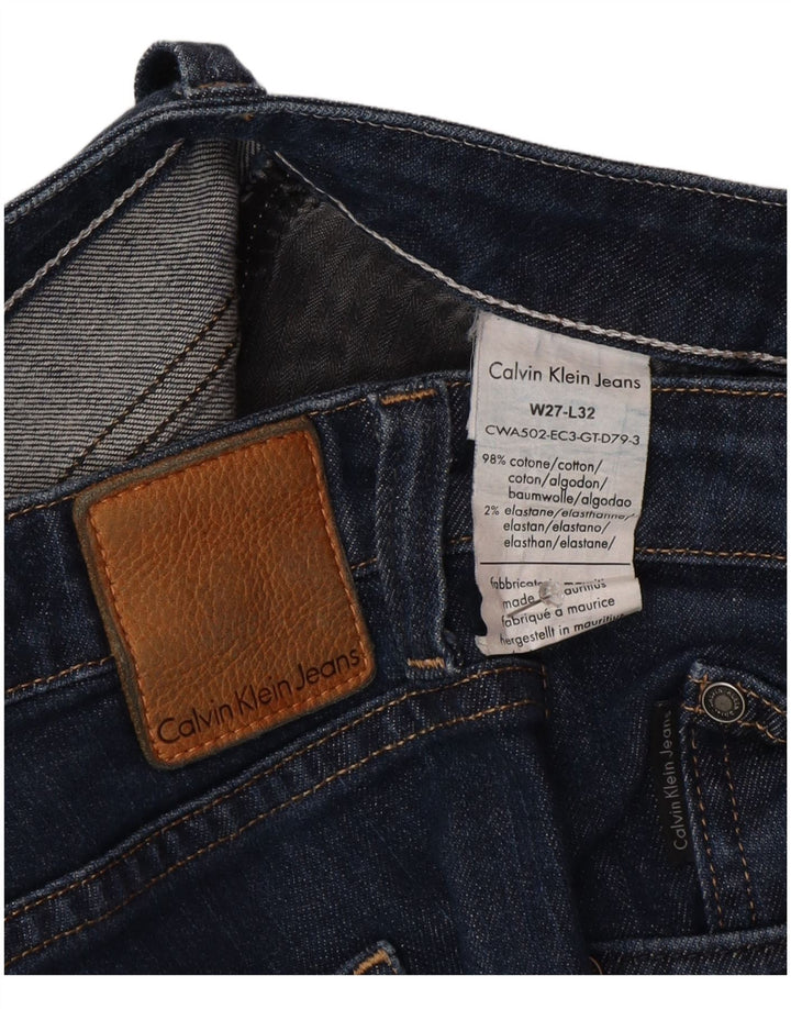 Calvin Klein Damen Skinny Jeans W27 L32 Marineblau Baumwolle