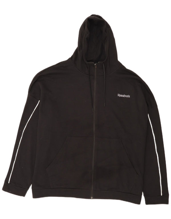 Reebok Herren Zip Hoodie Pullover 3XL Schwarz Baumwolle