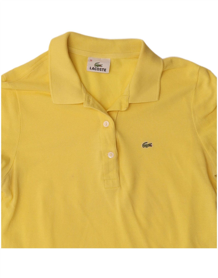 Lacoste Damen-Poloshirt, Größe 38, mittelgelbe Baumwolle