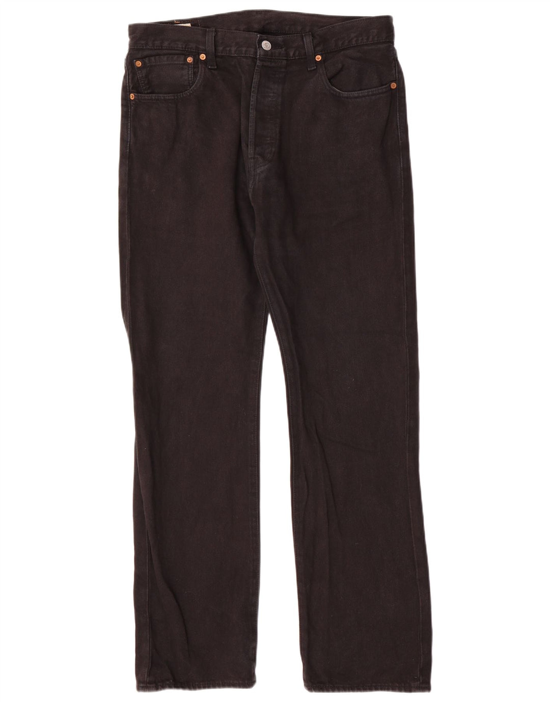 Levi's Herren 501 Straight Jeans W34 L32 Schwarze Baumwolle