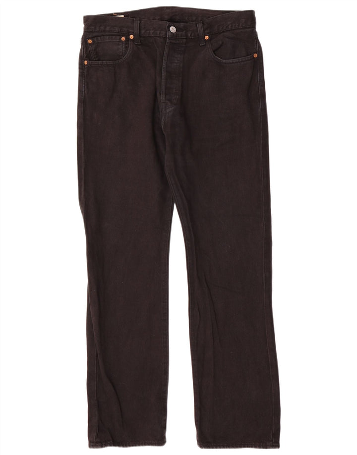 Levi's Herren 501 Straight Jeans W34 L32 Schwarze Baumwolle