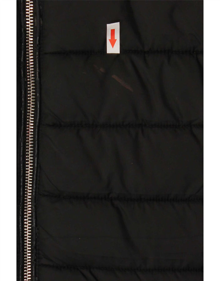 Zara Damen Trafaluc Wattierte Jacke UK 16 Large Schwarz Nylon