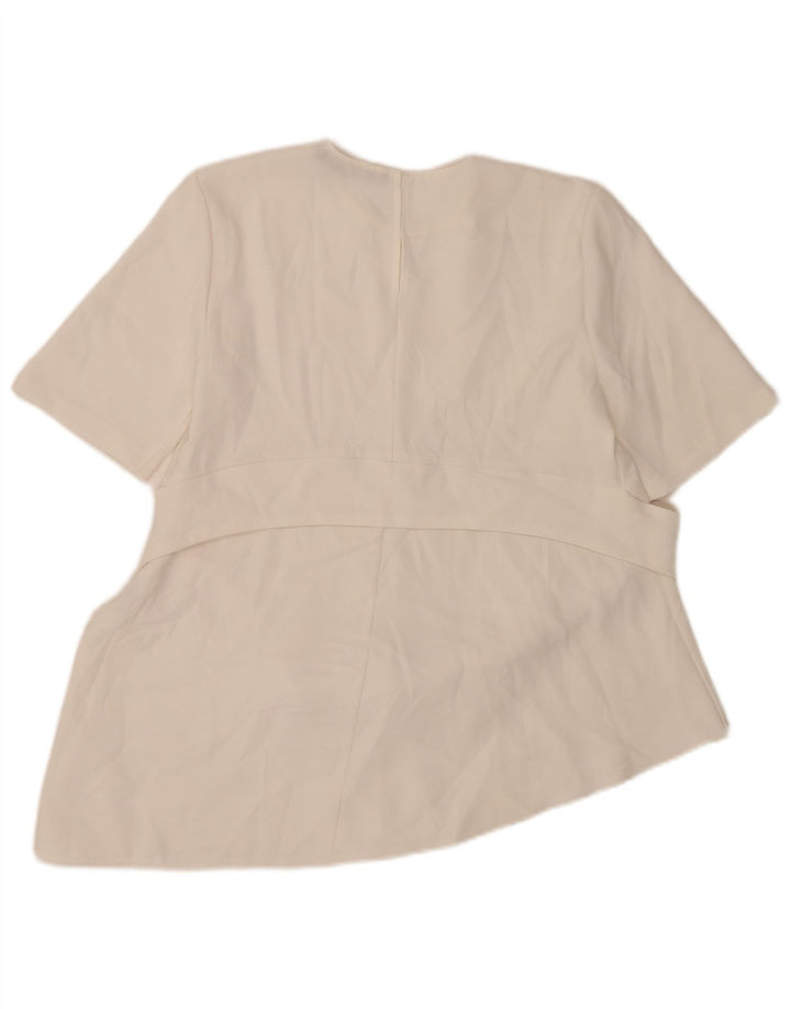 Asymmetrisches Blusenoberteil für Damen von Zara, UK 12, Mittelweiß, Polyester