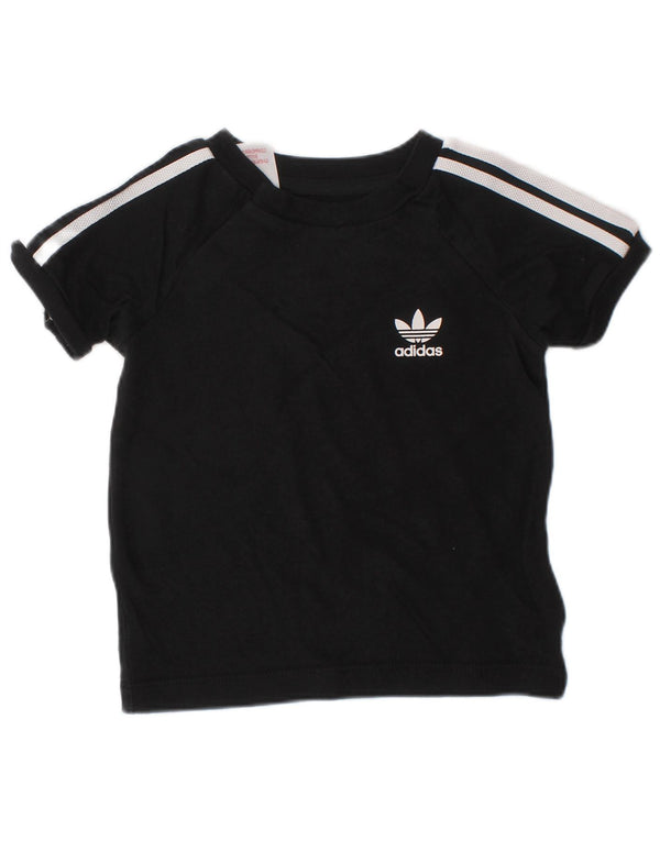 ADIDAS T-Shirt für Baby-Jungen, 6–9 Monate, schwarze Baumwolle