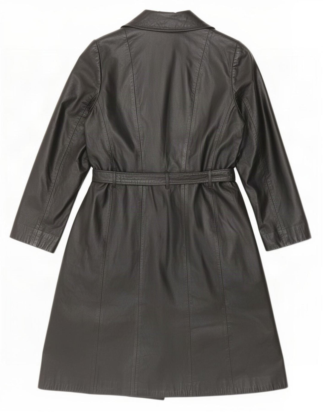 Vintage Damen Ledermantel IT 46 Large Schwarz