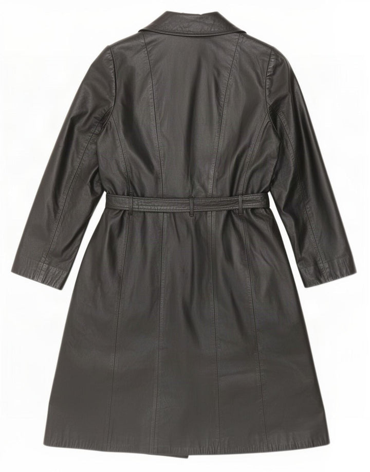 Vintage Damen Ledermantel IT 46 Large Schwarz