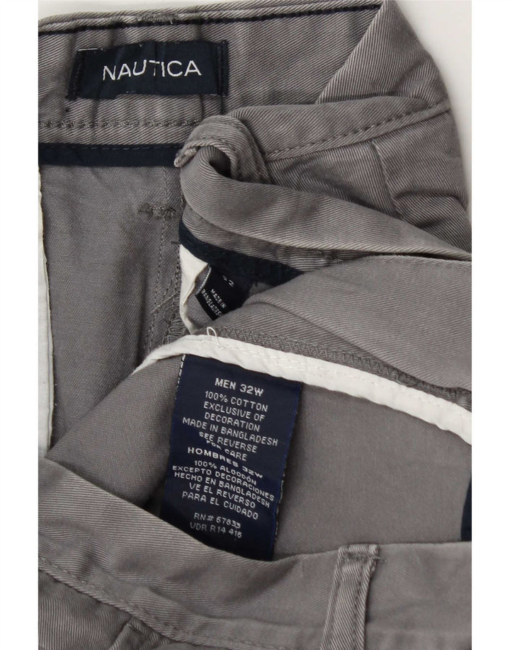 Nautica Herren Chinoshorts W32 mittelgraue Baumwolle