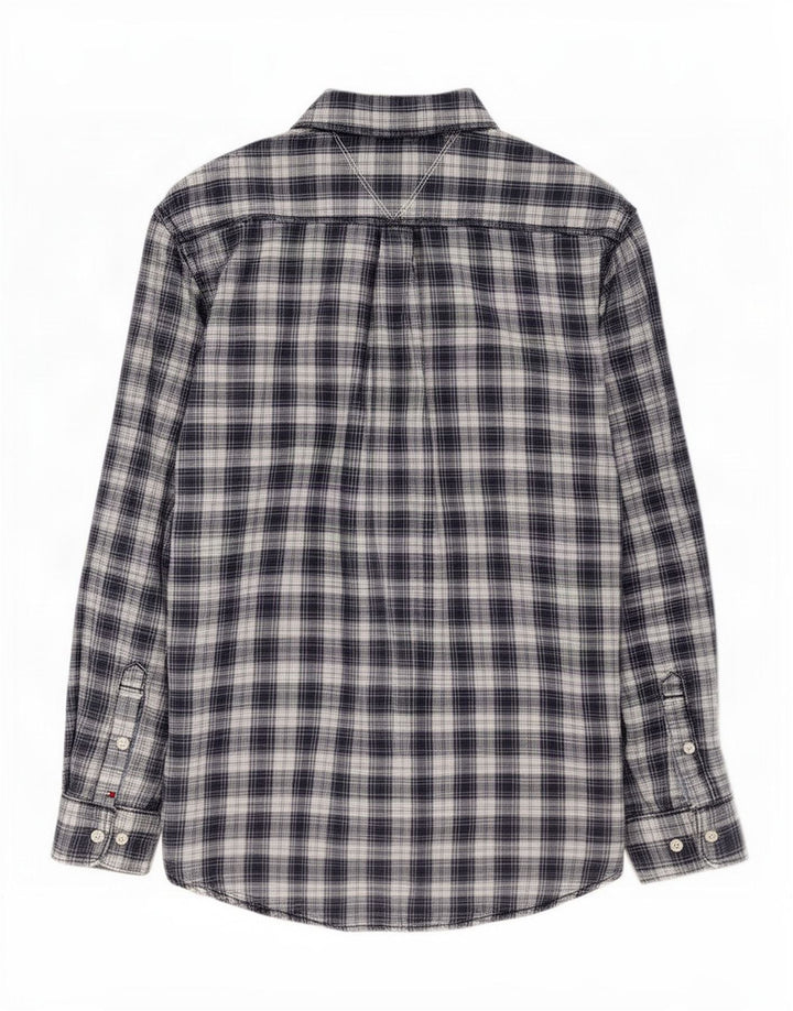 Tommy Hilfiger Herren-Flanellhemd, groß, marineblau, kariert, Baumwolle