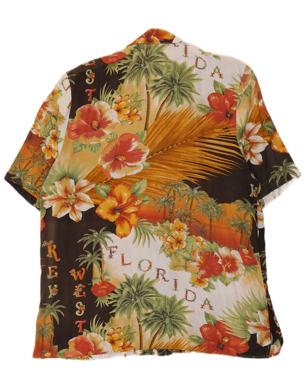 Vintage Damen Florida Shirt UK 18 XL Mehrfarbig floral hawaiianisch