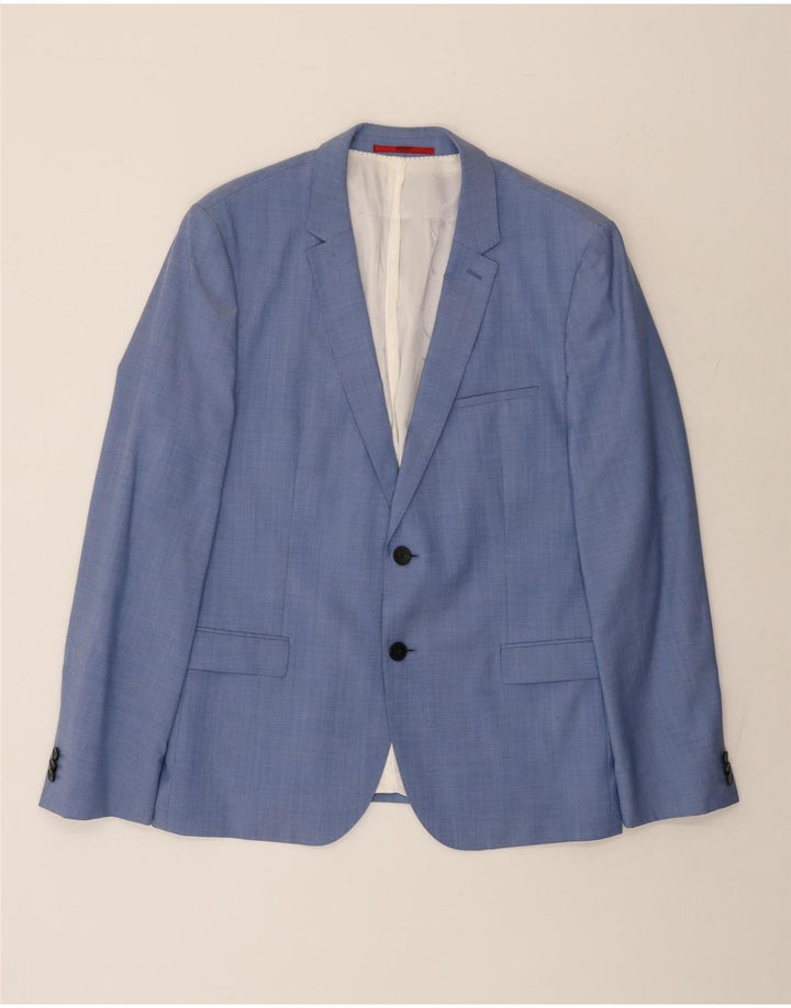 Hugo Boss Herren-Blazer mit 2 Knöpfen, IT 54, 2XL, blaue Wolle