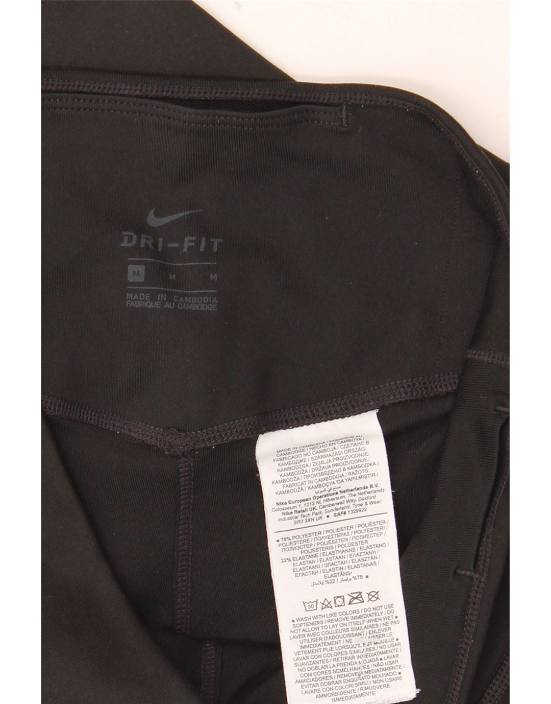 NIKE Damen Dri Fit Leggings UK 12 Medium Schwarz Polyester